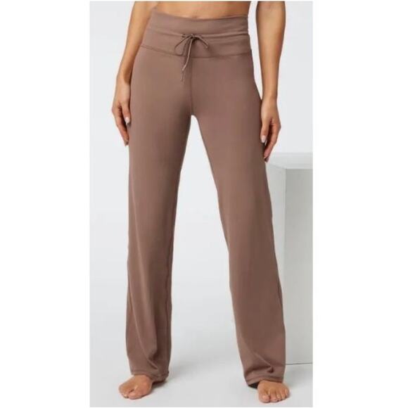 Vuori Pants - Vuori Women’s Hazelnut Wide Leg Pants Daily Flat Front Drawstring Size XS